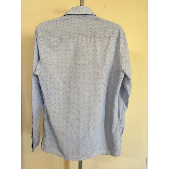 Tom Baine Mens Dress Shirt Wrinkle Free Medium Slim Fit 15 -15.5 Light Blue - Picture 6 of 13